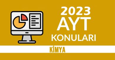 2023 AYT kimya KONULARI