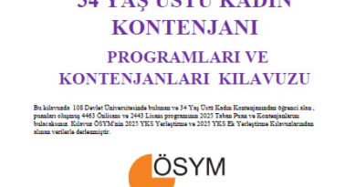 34 Yaş Üstü Kadın Kontenjanı Kılavuzu