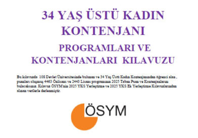 34 Yaş Üstü Kadın Kontenjanı Kılavuzu
